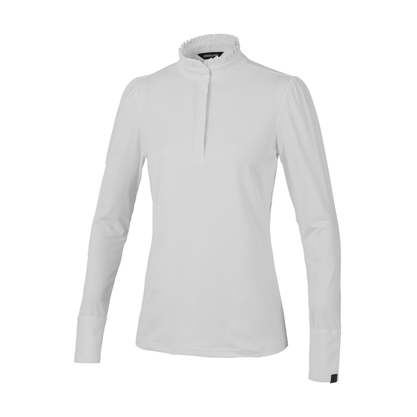 KLfiori Chemise d'entraînement pour femmes avec col en plissé