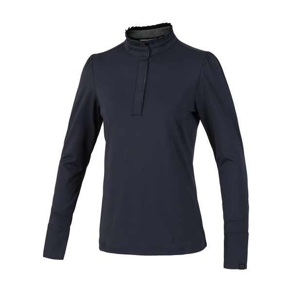 KLfiori Chemise d'entraînement pour femmes avec col en plissé