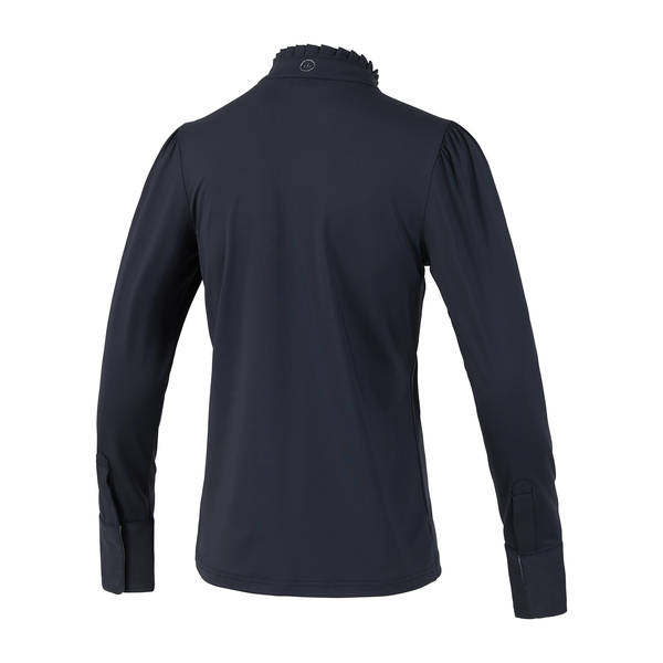 KLfiori Chemise d'entraînement pour femmes avec col en plissé