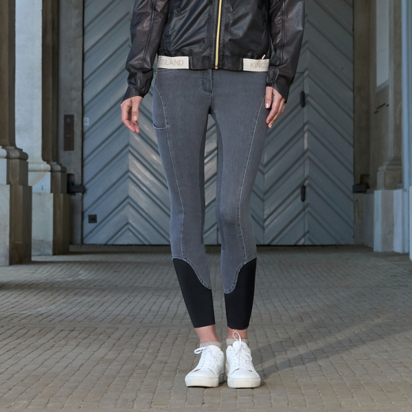 KLKayce Pantalon denim à fond intégral pour femmes aux morphologies en H