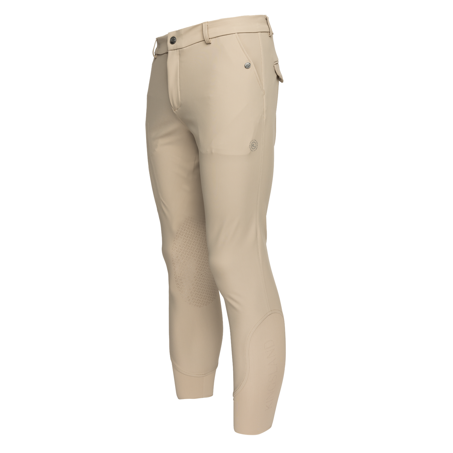 KLkoa Pantalon d'équitation sans couture avec grip aux genoux homme